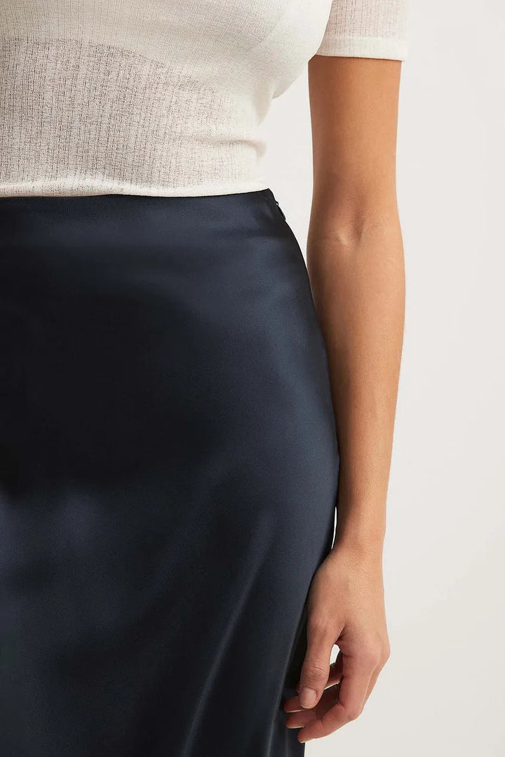 Hoge Taille Satijnen Rok – Leona