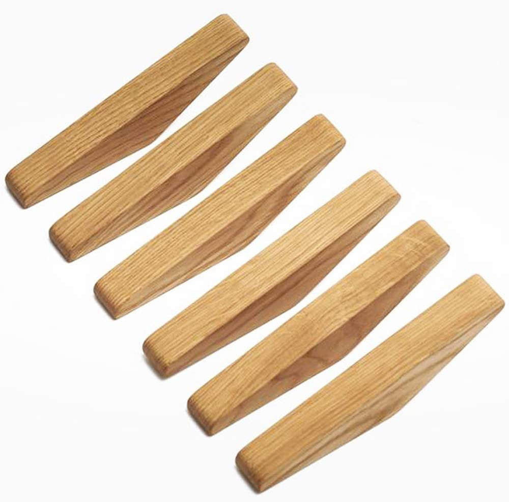 Minimalistische houten wandhaken voor thuis – set van 6