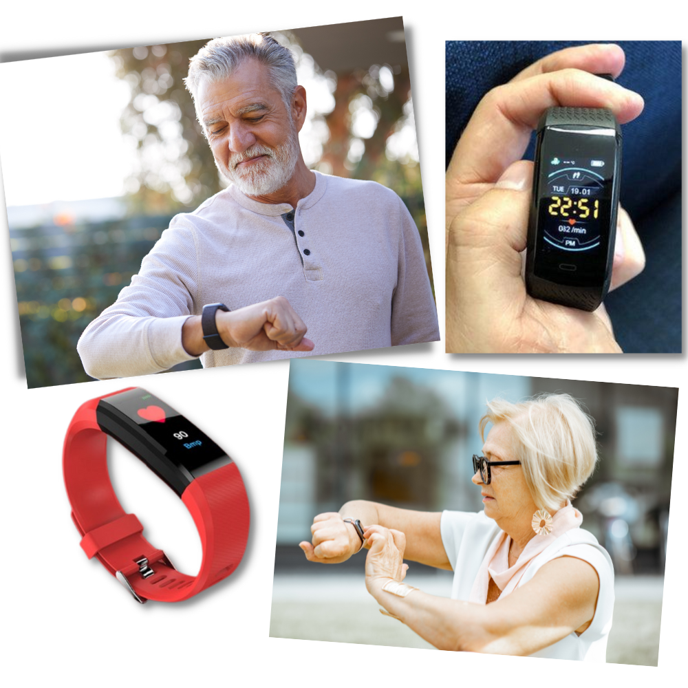 Gezondheidstracker-smartwatch voor senioren met groot display