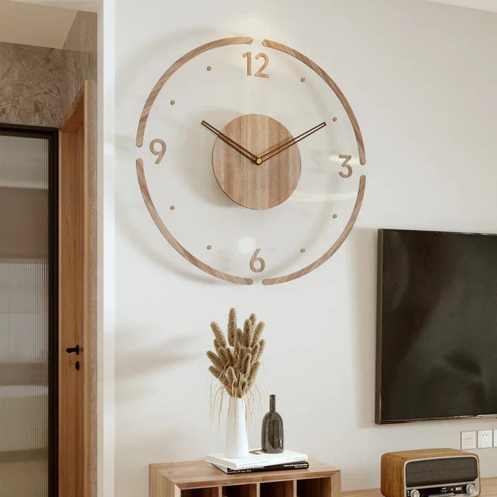 Moderne minimalistische wandklok, stil, Scandinavisch rond ontwerp