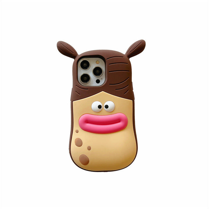 Schattig kikker-cartoon telefoonhoesje – speels 3D-ontwerp