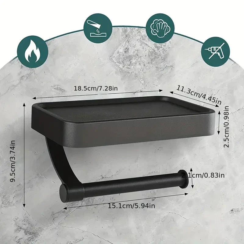 Toiletrolhouder met Plankje – Stalux