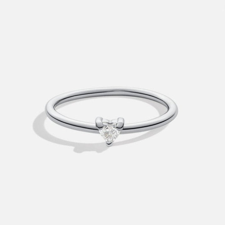 Verfijnde zirkonia ring met hartje