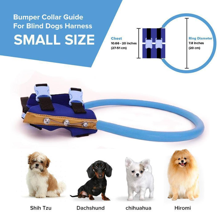 Beschermende bumperhalsband met harnas, loophulp voor blinde honden