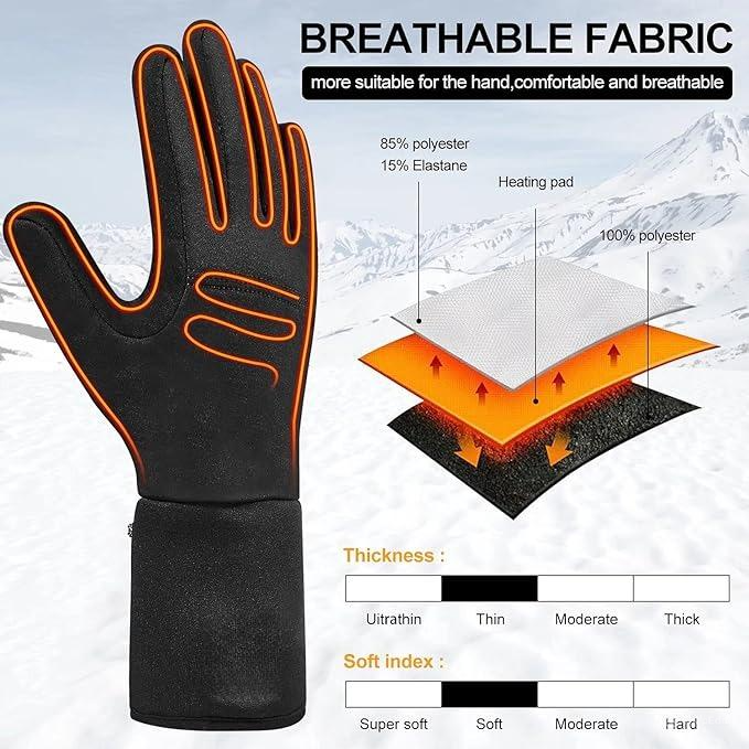 Verwarmde winterhandschoenen, oplaadbaar met 3 warmtestanden voor koud weer