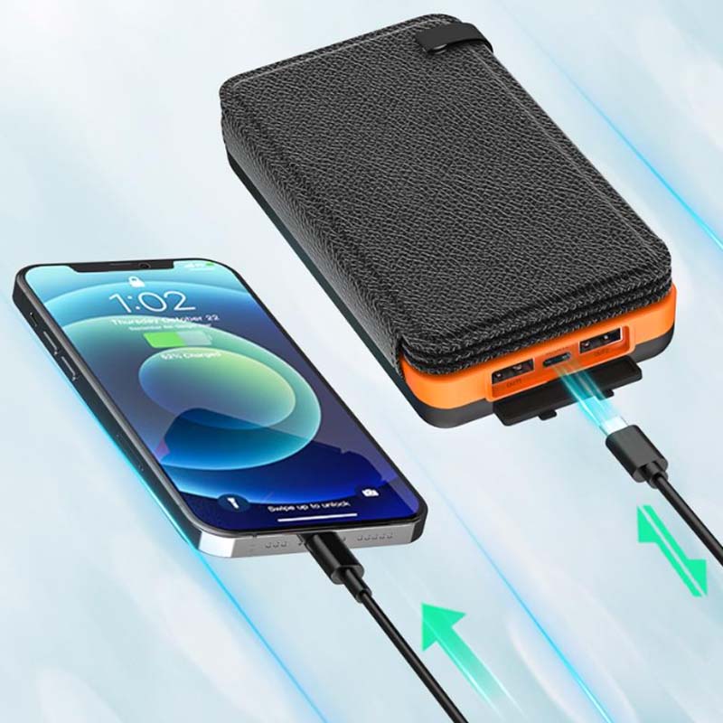 Solar powerbank met 4 panelen en 3 USB-uitgangen – SunCore