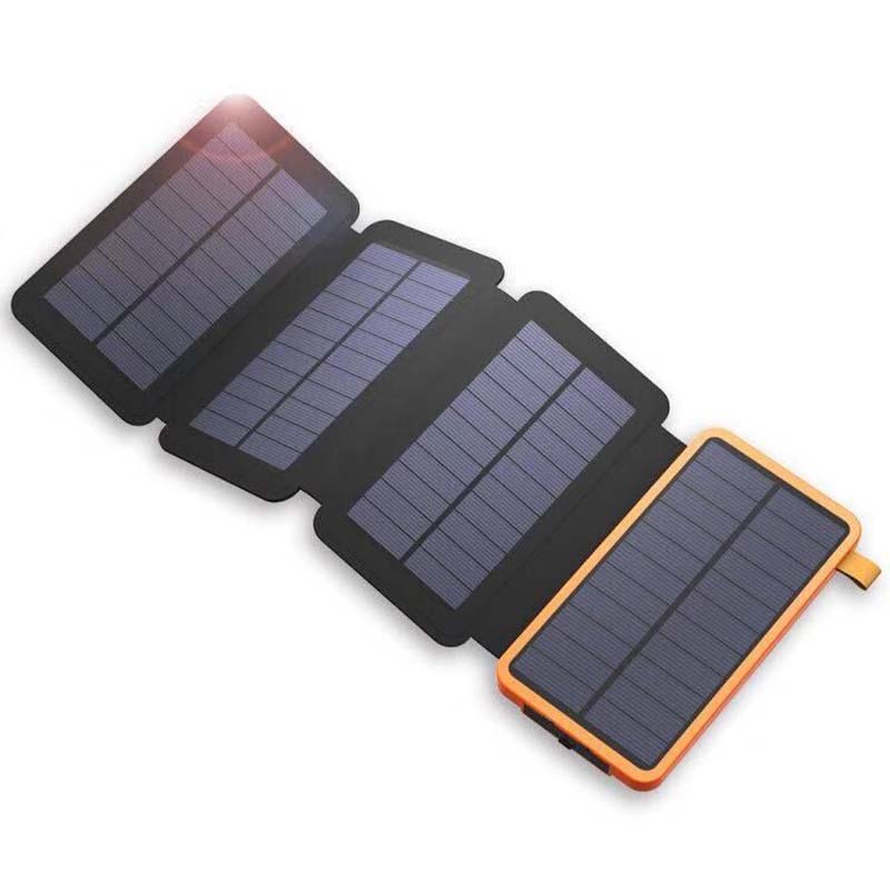 Solar powerbank met 4 panelen en 3 USB-uitgangen – SunCore