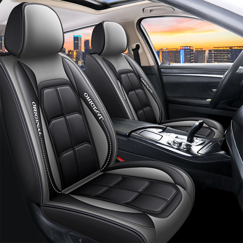 Autostoelhoezen voor voor, 2-delige set van PU-leer met universele pasvorm