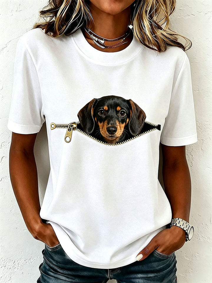 T-shirt met korte mouwen en tekkelprint