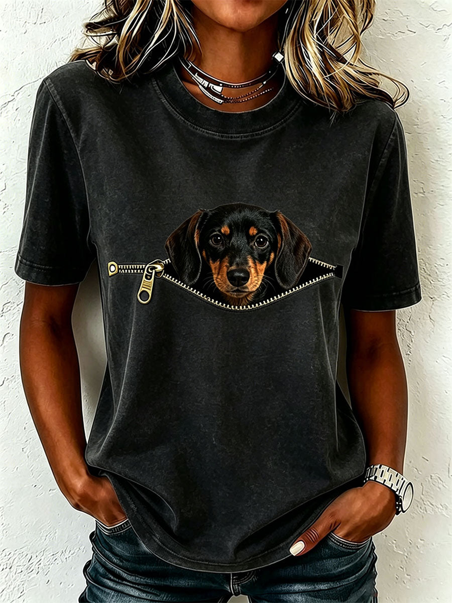 T-shirt met korte mouwen en tekkelprint