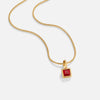 Vierkante Hanger Geboortesteen Ketting