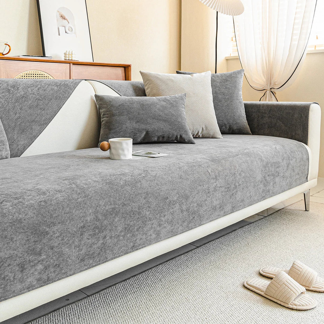 Krasbestendige chenille bankhoes - Stijlvol, antislip & machinewasbaar