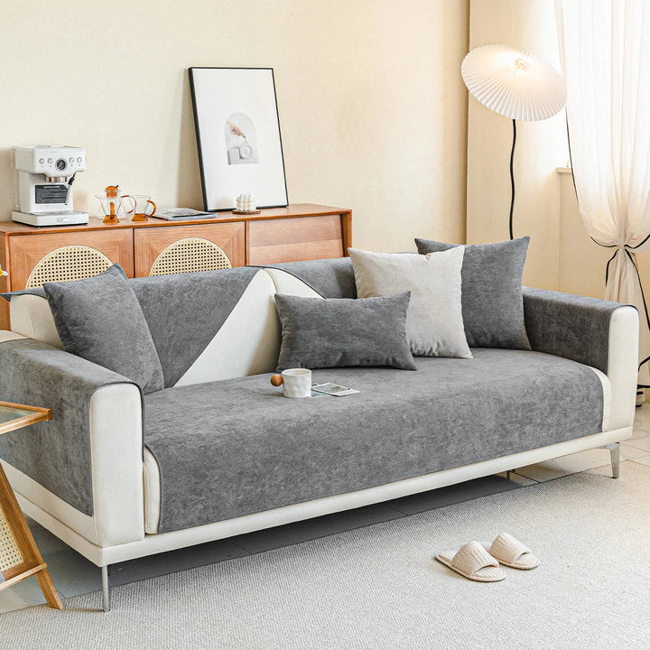Krasbestendige chenille bankhoes - Stijlvol, antislip & machinewasbaar