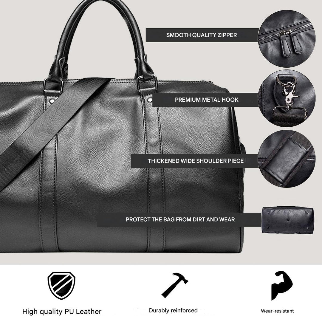 Leren reistas met grote capaciteit – licht & slijtvast handbagage