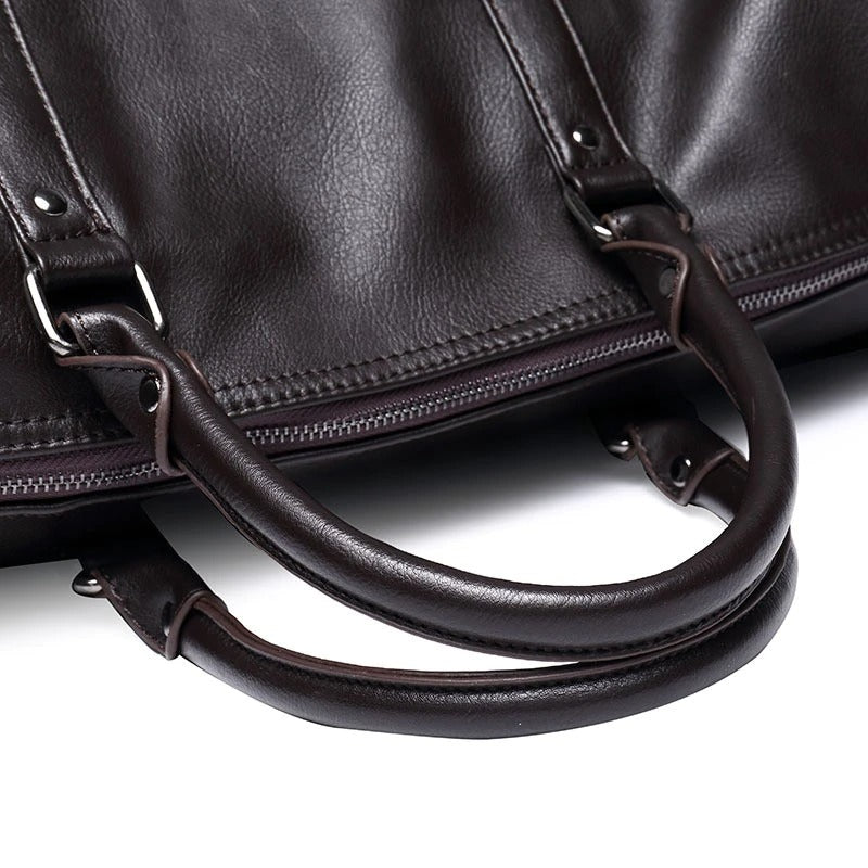 Leren reistas met grote capaciteit – licht & slijtvast handbagage