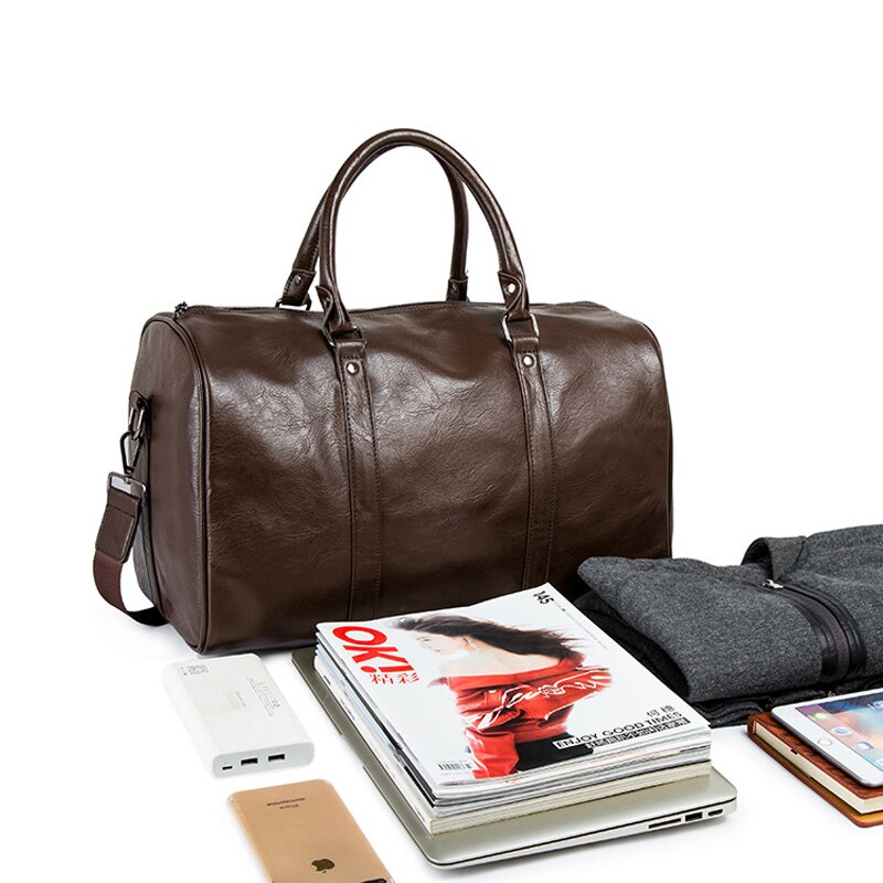Leren reistas met grote capaciteit – licht & slijtvast handbagage