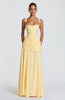 Destiny maxi-jurk van chiffon met waterval-hals en rugveter