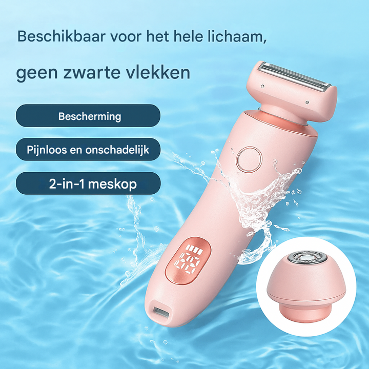 2-in-1 elektrisch scheerapparaat en trimmer voor dames