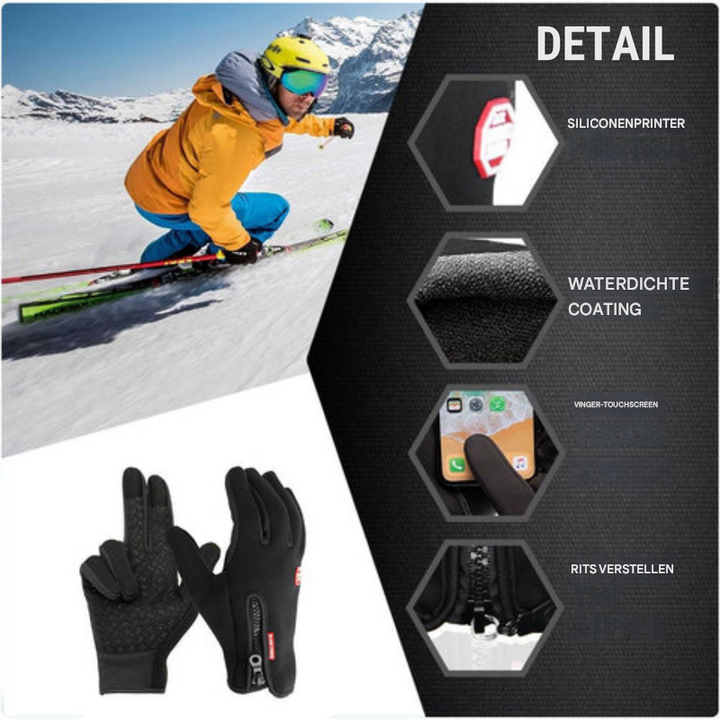 Verwarmde winterhandschoenen voor fietsen, mountainbiken en skiën
