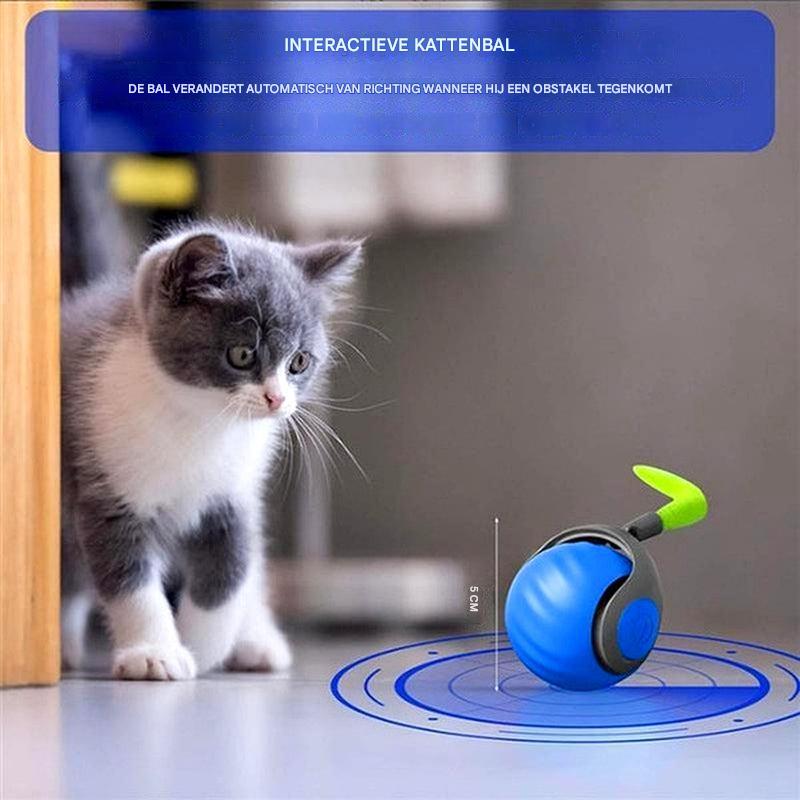 Interactief kattenbal-speelgoed - zelfbewegende rollende speelbol