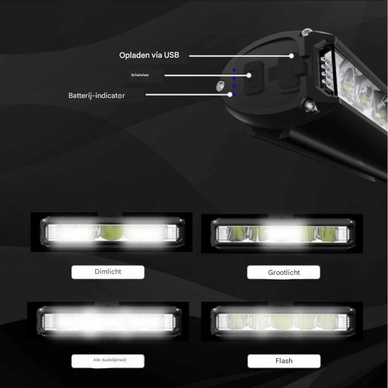 Universele voorlamp voor de fiets