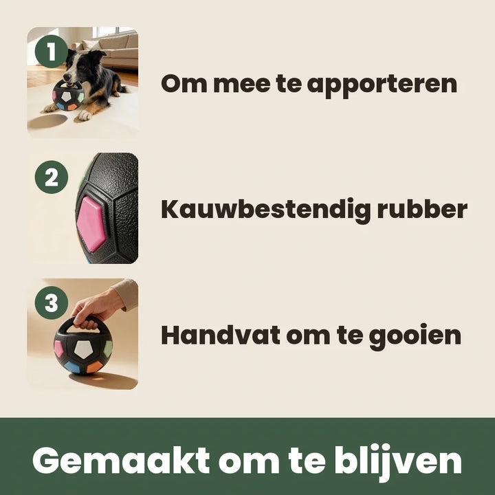 Onverwoestbare hondenbal voor sterke kauwers