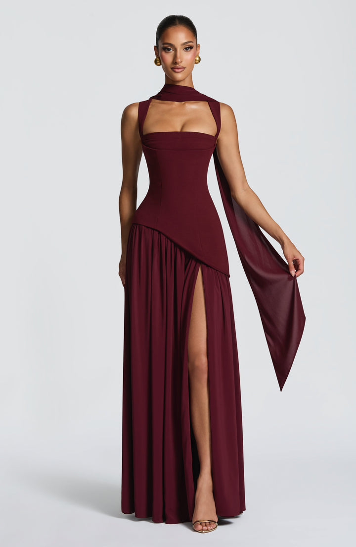 Vloeiende chiffon maxi-jurk met veterdetail op de rug