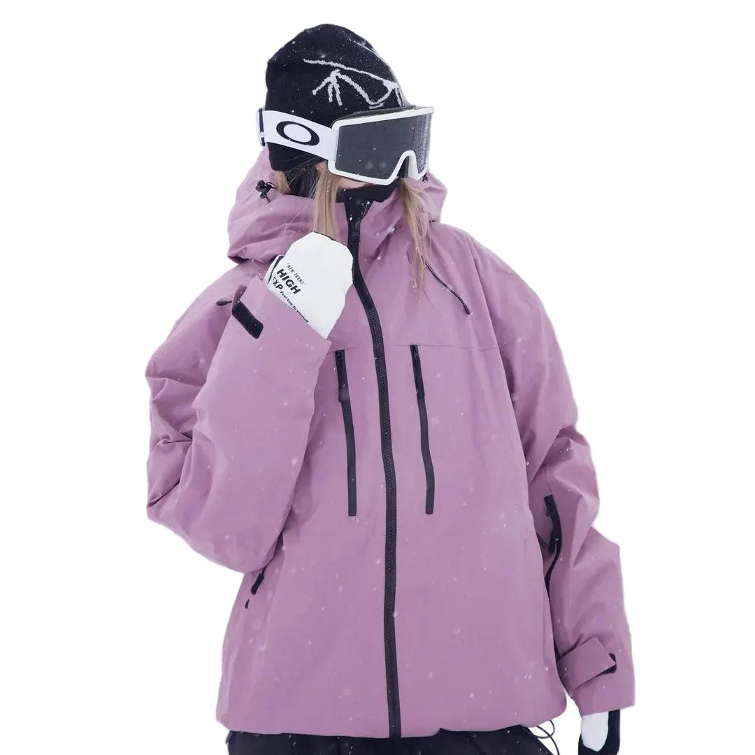 Unisex sneeuwjas met capuchon, ritszakken en trekkoord aan de zoom
