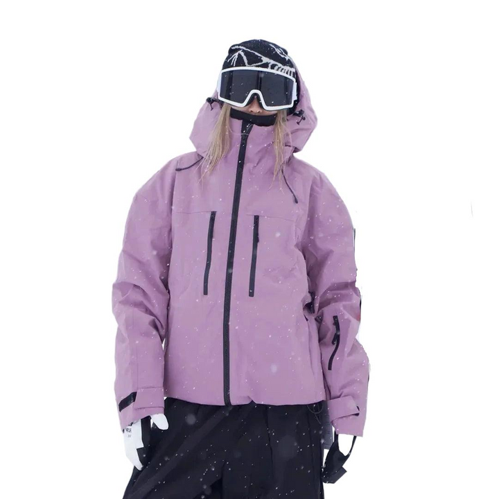 Unisex sneeuwjas met capuchon, ritszakken en trekkoord aan de zoom