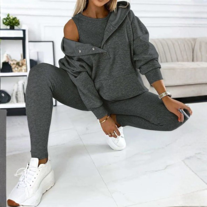 3-delige Fleece Hoodie Set Dames