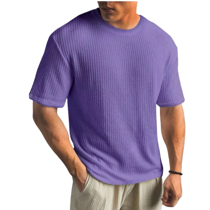 Basketweave Knit T-Shirt Heren