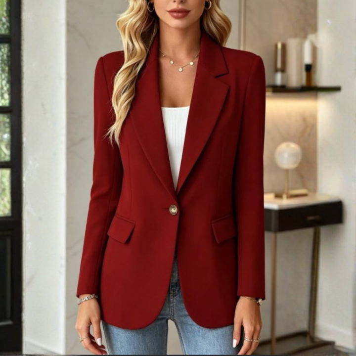 Lange Blazer met Reverskraag