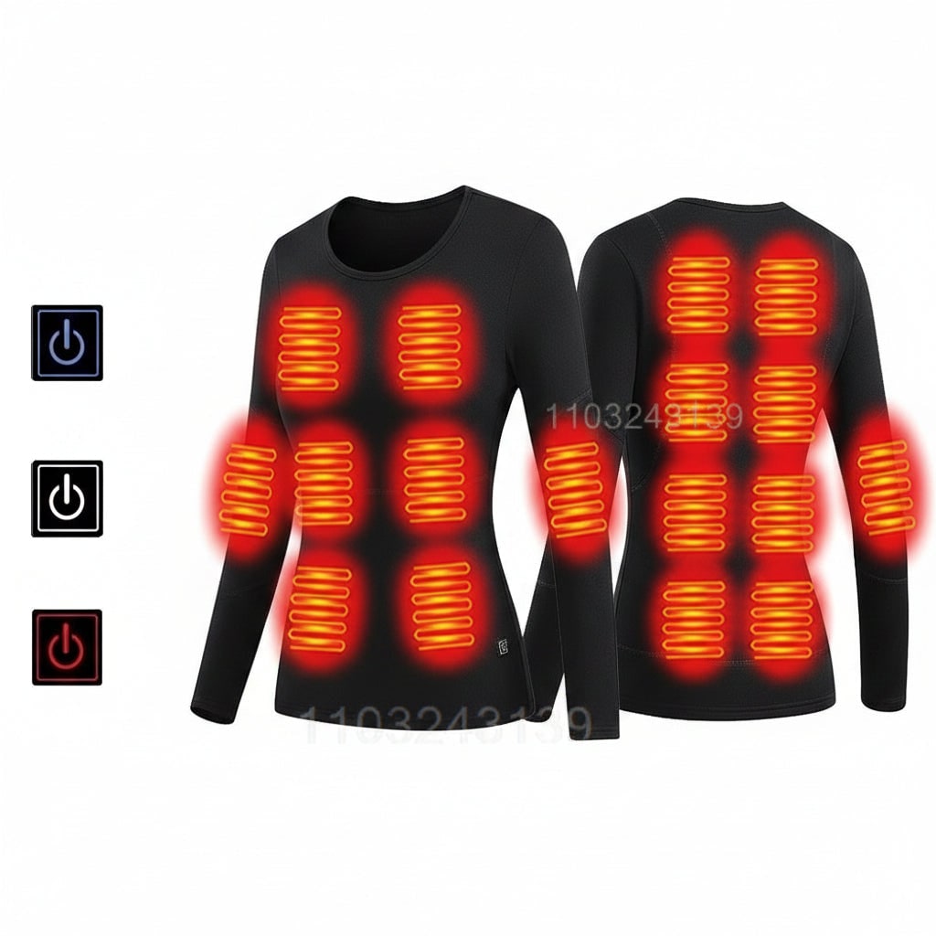 USB-verwarmd thermo-ondergoed met warmtezones