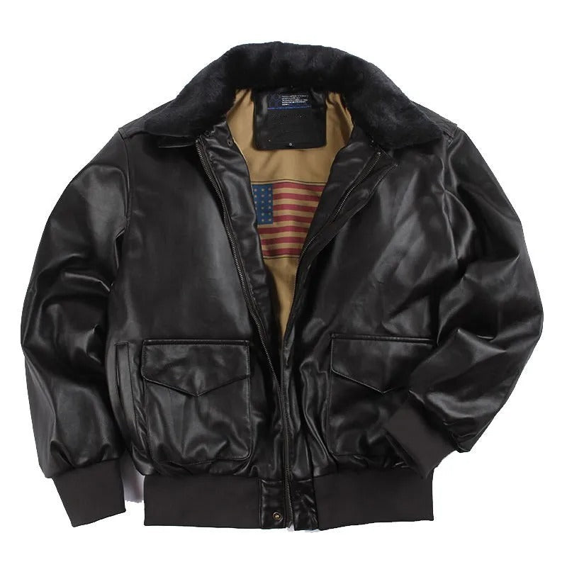 Vintage leren motorjas voor de winter – Maxim