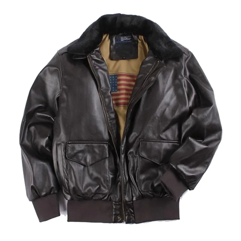 Vintage leren motorjas voor de winter – Maxim