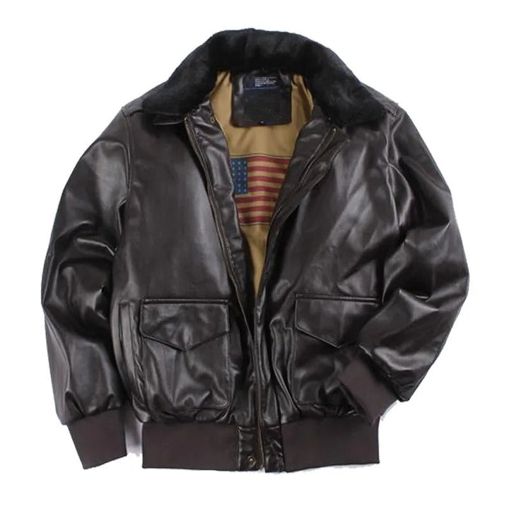 Vintage leren motorjas voor de winter – Maxim