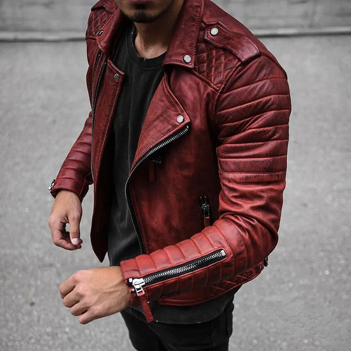 Leren herenbikerjack – Cael