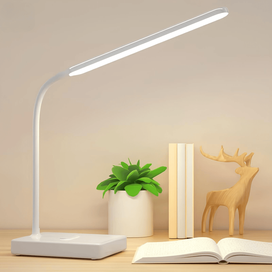 Flexibele bureaulamp met buigbare arm, oplaadbaar en verstelbaar licht