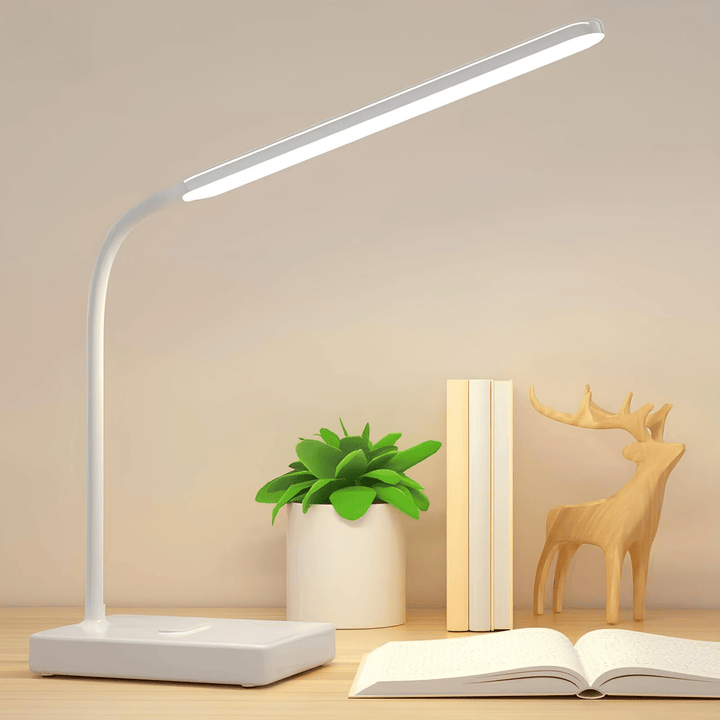 Flexibele bureaulamp met buigbare arm, oplaadbaar en verstelbaar licht