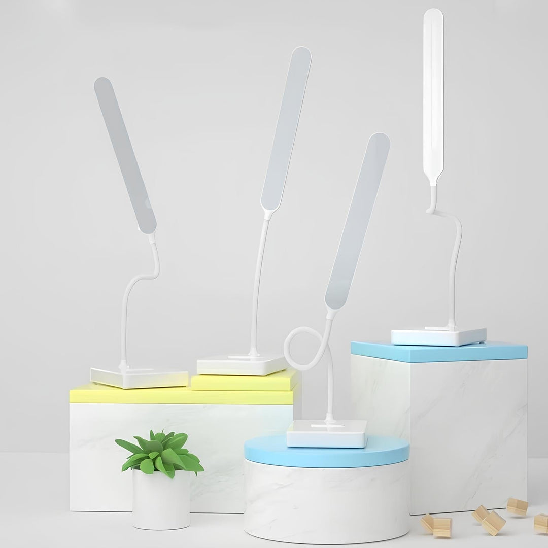 Flexibele bureaulamp met buigbare arm, oplaadbaar en verstelbaar licht