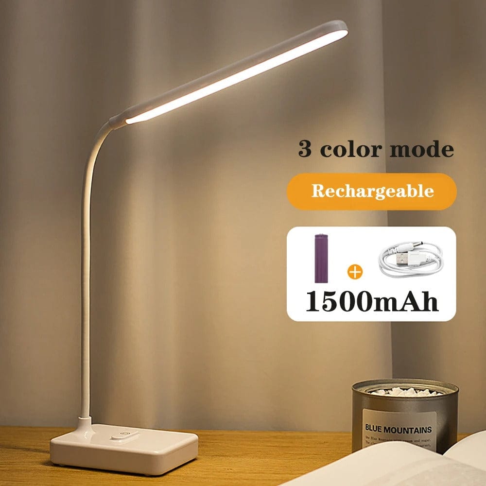 Flexibele bureaulamp met buigbare arm, oplaadbaar en verstelbaar licht