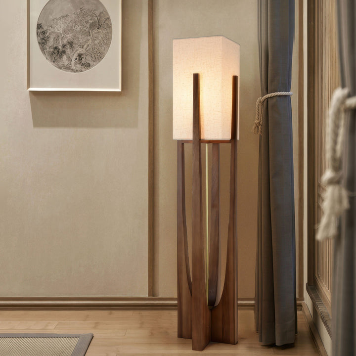 Vloerlamp in walnoothout | Minimalistisch en gezellig