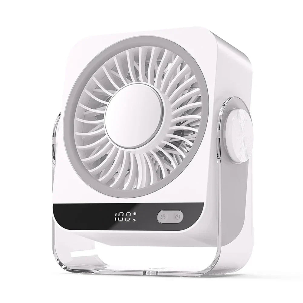 Compacte oplaadbare tafelventilator voor thuis en kantoor