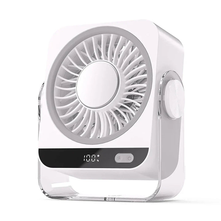Compacte oplaadbare tafelventilator voor thuis en kantoor