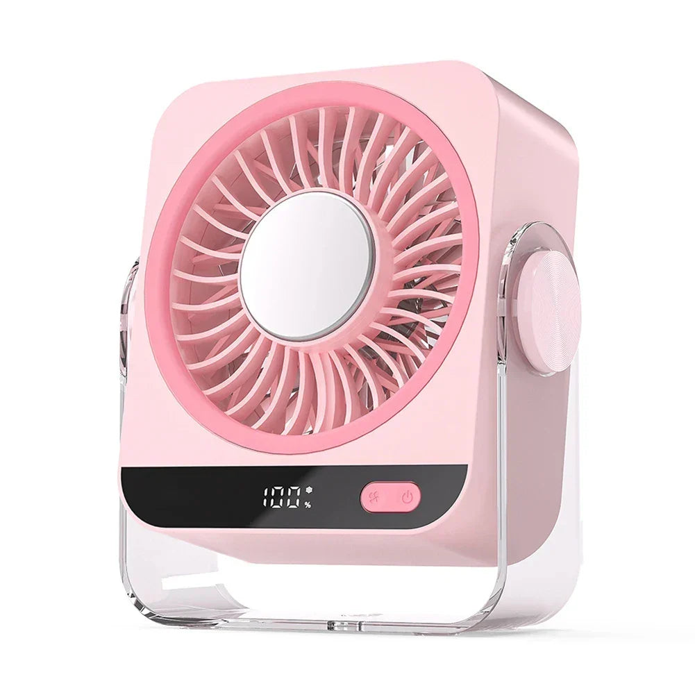 Compacte oplaadbare tafelventilator voor thuis en kantoor