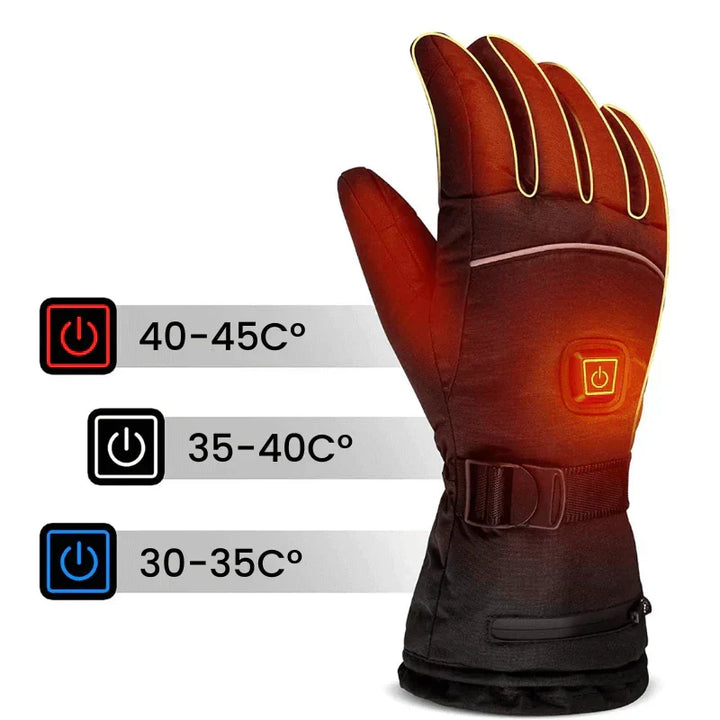 Oplaadbare verwarmde outdoorhandschoenen, waterdichte thermische handwarmers
