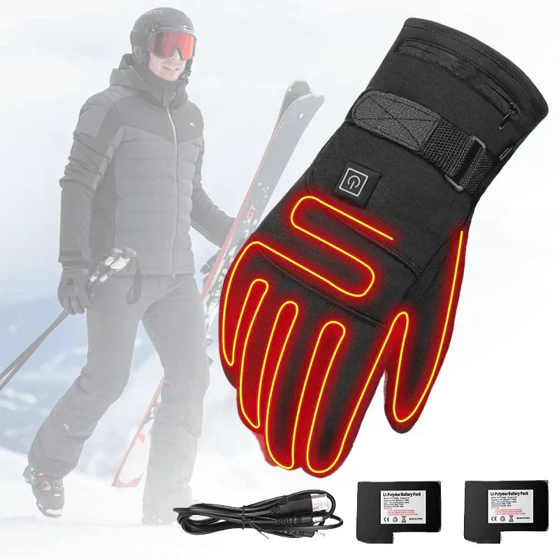 Oplaadbare verwarmde outdoorhandschoenen, waterdichte thermische handwarmers