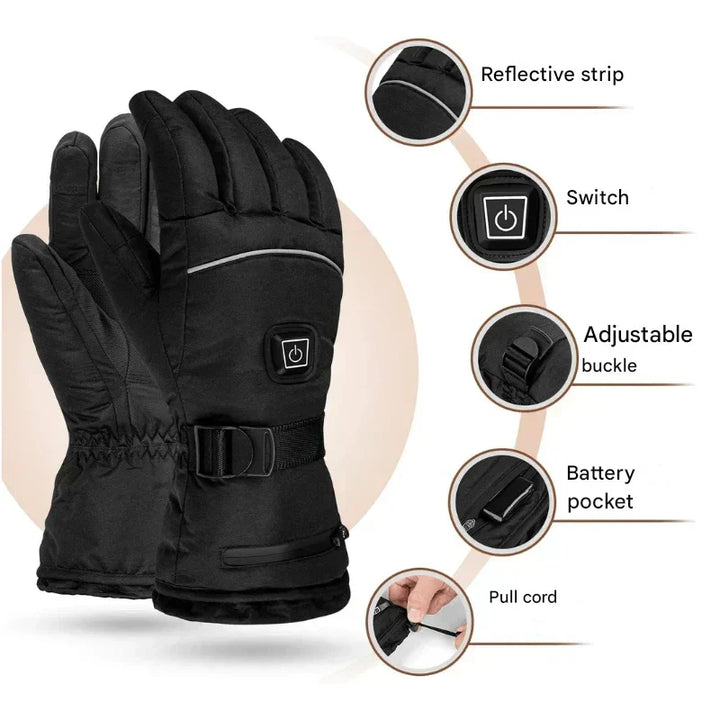 Oplaadbare verwarmde outdoorhandschoenen, waterdichte thermische handwarmers