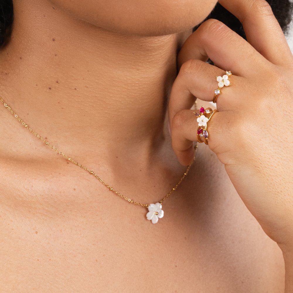 Witte Bloesem Bloem Ketting