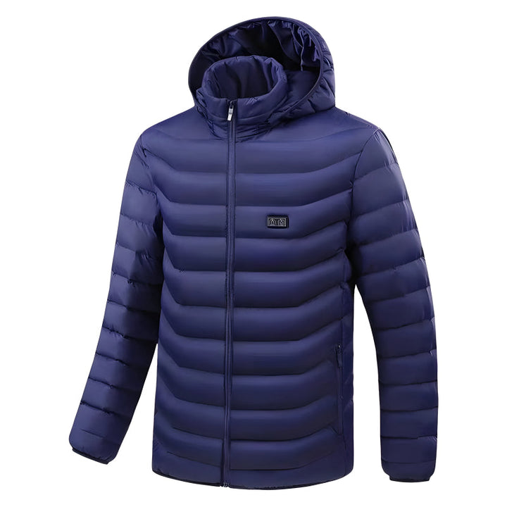 Verwarmde unisex jas met 9 warmtezones en afneembare capuchon
